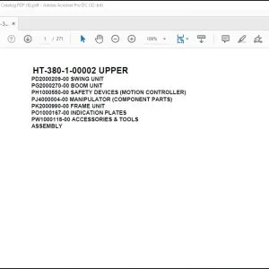 Tadano Crane HT-380-1-00002 UPPER Spare Parts Catalog Manual - PDF DOWNLOAD