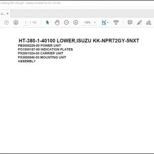 Tadano Crane HT-380-1-40100 LOWER,ISUZU KK-NPR72GY-5NXT Spare Parts Catalog Manual  - PDF DOWNLOAD