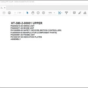Tadano Crane HT-380-2-00001 UPPER Spare Parts Catalog Manual  - PDF DOWNLOAD