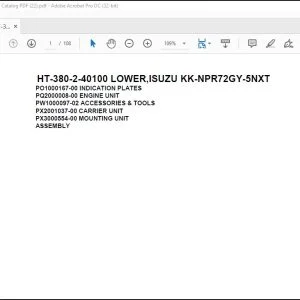 Tadano Crane HT-380-2-40100 LOWER,ISUZU KK-NPR72GY-5NXT Spare Parts Catalog Manual - PDF DOWNLOAD