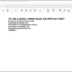 Tadano Crane HT-380-2-40200 LOWER,ISUZU KR-NPR72GY-5NXT Spare Parts Catalog Manual - PDF DOWNLOAD
