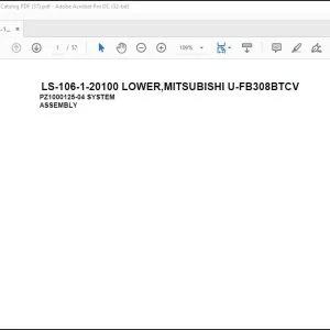 Tadano Crane LS-106-1-20100 LOWER,MITSUBISHI U-FB308BTCV Spare Parts Catalog Manual  - PDF DOWNLOAD