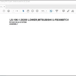 Tadano Crane LS-106-1-20200 LOWER,MITSUBISHI U-FB308BTCV Spare Parts Catalog Manual - PDF DOWNLOAD