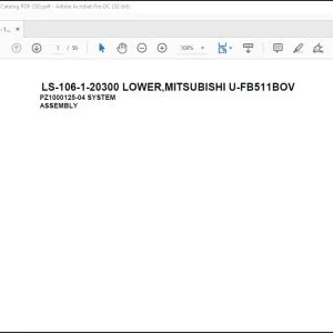 Tadano Crane LS-106-1-20300 LOWER,MITSUBISHI U-FB511BOV Spare Parts Catalog Manual - PDF DOWNLOAD