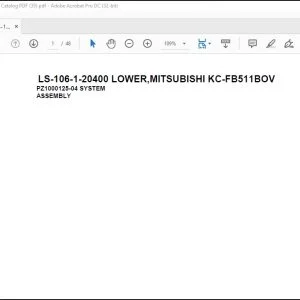Tadano Crane LS-106-1-20400 LOWER,MITSUBISHI KC-FB511BOV Spare Parts Catalog Manual - PDF DOWNLOAD