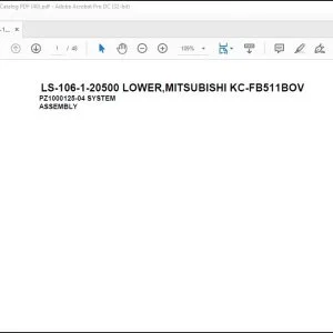 Tadano Crane LS-106-1-20500 LOWER,MITSUBISHI KC-FB511BOV Spare Parts Catalog Manual -  PDF DOWNLOAD