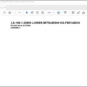 Tadano Crane LS-106-1-20600 LOWER,MITSUBISHI KG-FB51ABOV Spare Parts Catalog Manual - PDF DOWNLOAD