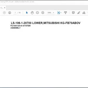 Tadano Crane LS-106-1-20700 LOWER,MITSUBISHI KG-FB70ABOV Spare Parts Catalog Manual - PDF DOWNLOAD