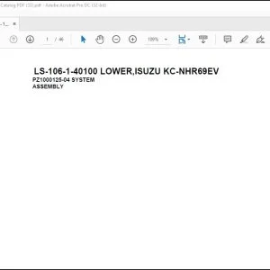 Tadano Crane LS-106-1-40100 LOWER,ISUZU KC-NHR69EV Spare Parts Catalog Manual - PDF DOWNLOAD