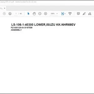 Tadano Crane LS-106-1-40300 LOWER,ISUZU KK-NHR69EV Spare Parts Catalog Manual - PDF DOWNLOAD