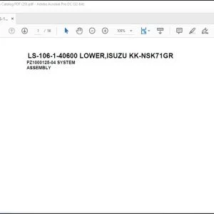 Tadano Crane LS-106-1-40600 LOWER,ISUZU KK-NSK71GR Spare Parts Catalog Manual - PDF DOWNLOAD