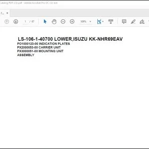 Tadano Crane LS-106-1-40700 LOWER,ISUZU KK-NHR69EAV Spare Parts Catalog Manual - PDF DOWWNLOAD