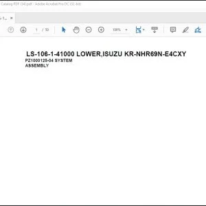 Tadano Crane LS-106-1-41000 LOWER,ISUZU KR-NHR69N-E4CXY Spare Parts Catalog Manual - PDF DOWNLOAD
