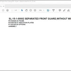 Tadano Crane SL-15-1-00002 SEPARATED FRONT GUARD,WITHOUT WINCH Spare Parts Catalog Manual - PDF DOWNLOAD