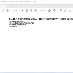 Tadano Crane SL-15-1-00012 INTEGRAL FRONT GUARD,WITHOUT WINCH Spare Parts Catalog Manual - PDF DOWNLOAD