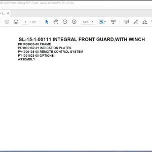 Tadano Crane SL-15-1-00111 INTEGRAL FRONT GUARD,WITH WINCH Spare Parts Catalog Manual - PDF DOWNLOAD