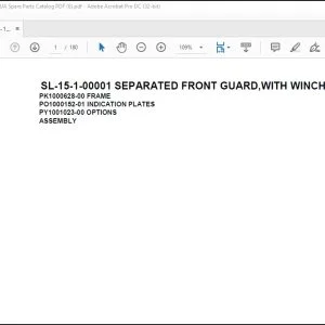 Tadano Crane SL-15-2-00001 WITHOUT FRONT GUARD,WITH WINCH Spare Parts Catalog Manual - PDF DOWNLOAD