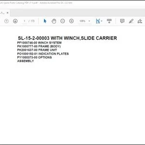 Tadano Crane SL-15-2-00003 WITH WINCH,SLIDE CARRIER Spare Parts Catalog Manual  - PDF DOWNLOAD
