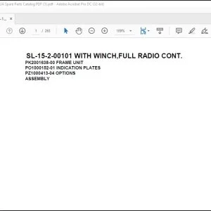 Tadano Crane SL-15-2-00101 WITH WINCH FULL RADIO CONT. Spare Parts Catalog Manual  - PDF DOWNLOAD
