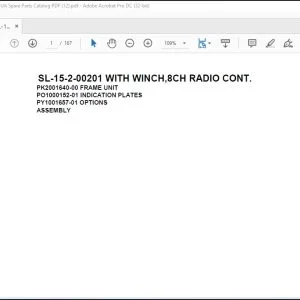 Tadano Crane SL-15-2-00201 WITH WINCH,8CH RADIO CONT. Spare Parts Catalog Manual  - PDF DOWNLOAD