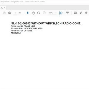 Tadano Crane SL-15-2-00202 WITHOUT WINCH,8CH RADIO CONT Spare Parts Catalog Manual - PDF DOWNLOAD