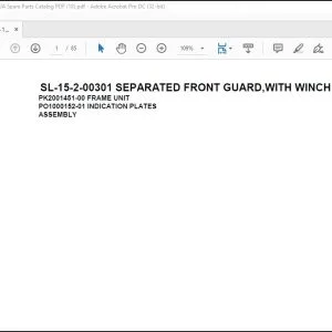Tadano Crane SL-15-2-00301 SEPARATED FRONT GUARD,WITH WINCH Spare Parts Catalog Manual - PDF DOWNLOAD