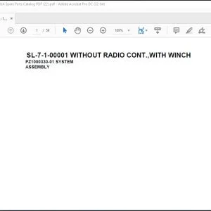 Tadano Crane SL-7-1-00001 WITHOUT RADIO CONT.,WITH WINCH Spare Parts Catalog Manual - PDF DOWNLOAD