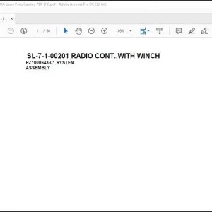 Tadano Crane SL-7-1-00201 RADIO CONT.,WITH WINCH Spare Parts Catalog Manual- PDF DOWNLOAD