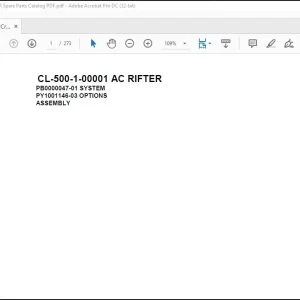 Tadano Lifter Crane CL-500-1-00001 AC RIFTER Spare Parts Catalog Manual  - PDF DOWNLOAD