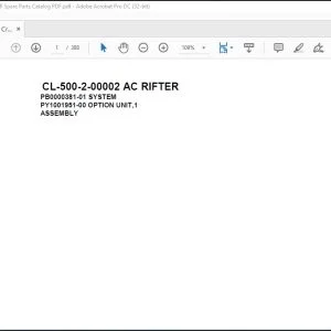Tadano Lifter Crane CL-500-2 00002 AC RIFTER Spare Parts Catalog  Manual - PDF DOWNLOAD