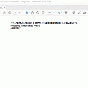 Tadano Telescopic Truck Crane TS-70M-3-20200 LOWER MITSUBISHI P-FK415ED Spare Parts Catalog Manual - PDF DOWNLOAD