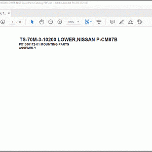 Tadano Telescopic Truck Crane TS-70M-3-32001310200 LOWER NISSAN P-CM87B Spare Parts Catalog Manual - PDF DOWNLOAD