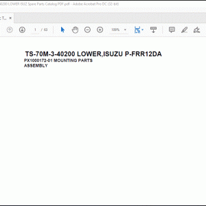 Tadano Telescopic Truck Crane TS-70M-3-40200 LOWER ISUZU P-FRR12DA Spare Parts Catalog Manual -  PDF DOWNLOAD