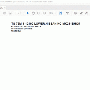 Tadano Telescopic Truck Crane TS-75M-1-12100 LOWER NISSAN KC-MK211BHQ5 Spare Parts Catalog Manual - PDF DOWNLOAD
