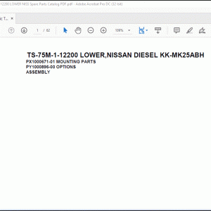 Tadano Telescopic Truck Crane TS-75M-1-12200 LOWER NISSAN DIESEL KK-MK25ABH Spare Parts Catalog Manual - PDF DOWNLOAD