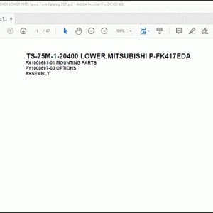 Tadano Telescopic Truck Crane TS-75M-1-20400 LOWER,MITSUBISHI P-FK417EDA Spare Parts Catalog Manual - PDF DOWNLOAD