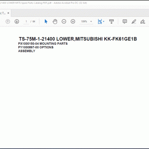 Tadano Telescopic Truck Crane TS-75M-1-21400 LOWER MITSUBISHI KK-FK61GE1B Spare Parts Catalog Manual - PDF DOWNLOAD