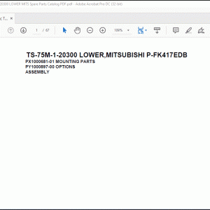 Tadano Telescopic Truck CraneTS-75M-1-20300 LOWER,MITSUBISHI P-FK417EDB Spare Parts Catalog Manual - PDF DOWNLOAD