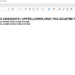 Tadano crane AT-100-5 42063530701 UPPER,LOWER,HINO TKG-XZU675M-TQMQC3 Spare Parts Catalog Manual - PDF DOWNLOAD