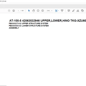 Tadano crane AT-100-5 42063532946 UPPER,LOWER,HINO TKG-XZU600X-TYMMC6 Spare Parts Catalog Manual - PDF DOWNLOAD