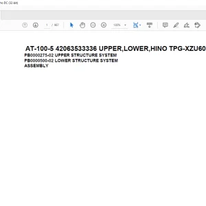 Tadano crane AT-100-5 42063533336 UPPER,LOWER,HINO TPG-XZU600X-TYTMC6 Spare Parts Catalog Manual - PDF DOWNLOAD