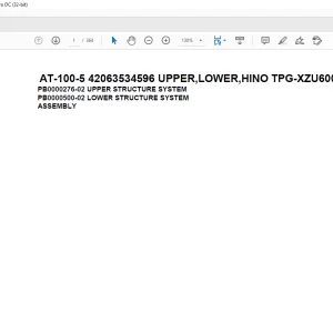Tadano crane AT-100-5 42063534596 UPPER,LOWER,HINO TPG-XZU600X-TYTMC6 Spare Parts Catalog Manual -  PDF DOWNLOAD