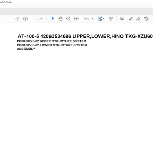 Tadano crane AT-100-5 42063534696 UPPER,LOWER,HINO TKG-XZU600X-TYMMC6 Spare Parts Catalog Manual - PDF DOWNLOAD