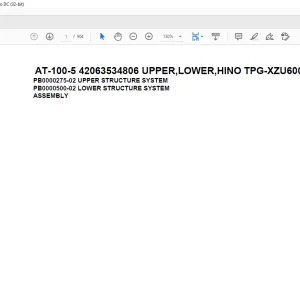 Tadano crane AT-100-5 42063534806 UPPER,LOWER,HINO TPG-XZU600X-TYTMC6 Spare Parts Catalog Manual - PDF DOWNLOAD