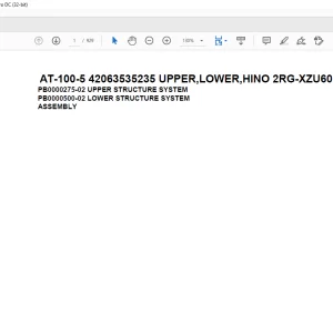 Tadano crane AT-100-5 42063535235 UPPER LOWER HINO 2RG-XZU600X-TYFMX6 Spare Parts Catalog Manual - PDF DOWNLOAD