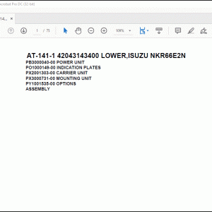 Tadano crane AT-141-1 42043143400 LOWER ISUZU NKR66E2N Spare Parts Catalog Manual - PDF DOWNLOAD