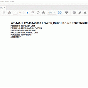 Tadano crane AT-141-1 42043146000 LOWER,ISUZU KC-NKR66E2N5HXH Spare Parts Catalog Manual - PDF DOWNLOAD