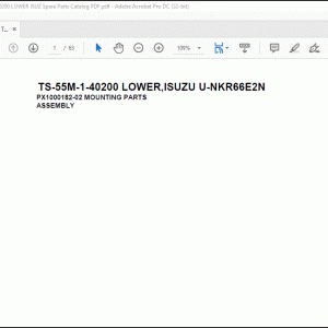 Tadano crane TS-55M-1-40200 LOWER ISUZU U-NKR66E2N Spare Parts Catalog Manual - PDF DOWNLOAD