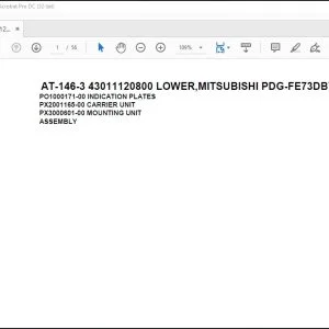 Tadano Crane AT-146-3 43011120800 LOWER,MITSUBISHI PDG-FE73DBY 6KA4 Spare Parts Manual - PDF DOWNLOAD