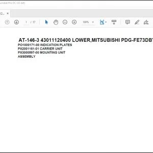 Tadano Crane AT-146-3 43011120400 LOWER,MITSUBISHI PDG-FE73DBY 6KA4 Spare Parts Manual - PDF DOWNLOAD
